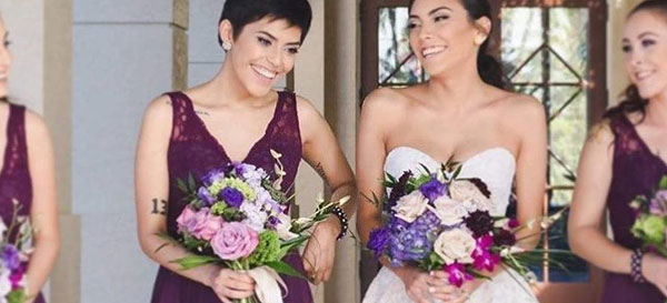 从左至右:Naraly Serrano和她的妹妹Jazmine Serrano在婚礼上| Cleveland Clinic Florida Giving