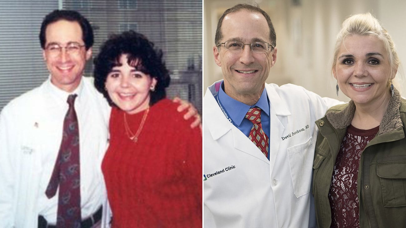 皮尔布姆医生和瑞秋，在她第一次手术后，以及18年后。